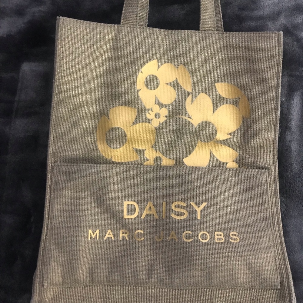 Daisy Marc Jacob tan & gold flower tote bag
